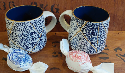 Keramik- Becher 0,4 Liter Omas Küche Set 2 Stück – Lübecker-teekontor