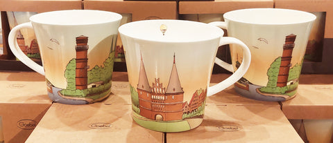 Goebel Porzellanbecher 0,35 Liter "Lübeck und Travemünde"