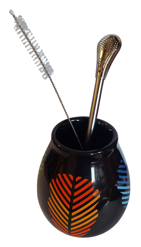 Mate- Trinkset (Kalebasse, Bombilla, Reinigungsbürste)