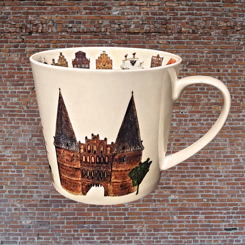 Porzellanbecher "Lübeck und Travemünde"
