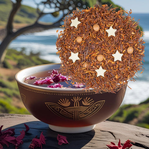 Rotbusch Mond und Sterne