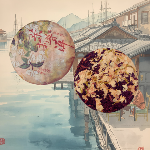 Reifer Shu Pu Erh aus Yunan mit Jasminblüten 100g Cake