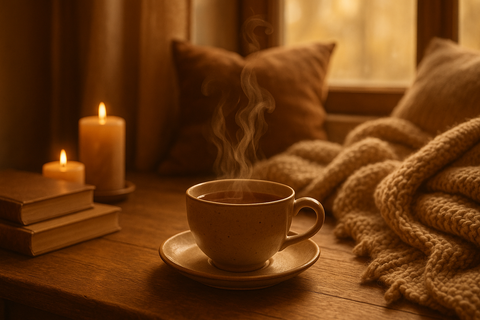 cozy stimmung tee trinken 